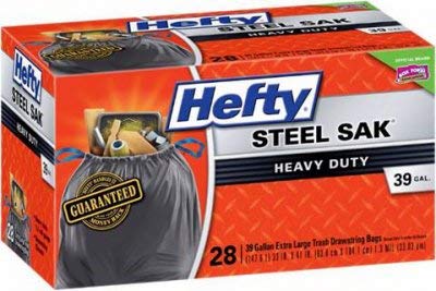 Heavy-Duty Drawstring Contractor Trash Bags, Gray, 28-Ct., 39-Gal. S27920