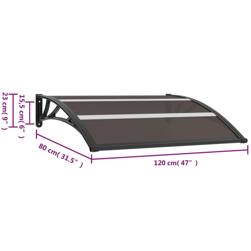 Black Polycarbonate Door Canopy K198
