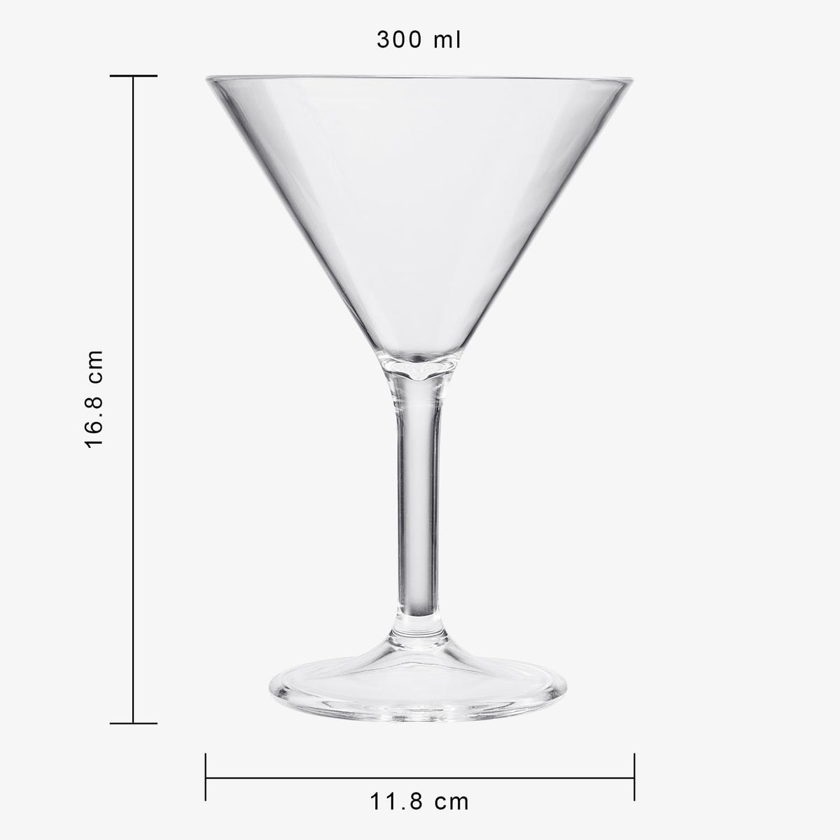 Clear Shatterproof 10oz Martini Glasses Set of 6 P91244