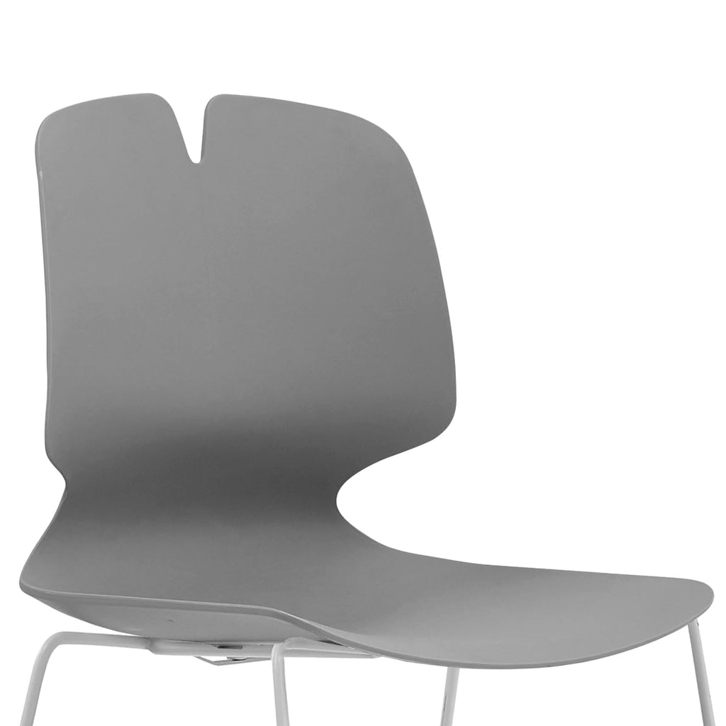 Grey Polypropylene Steel Office Chair Set of 4 D866