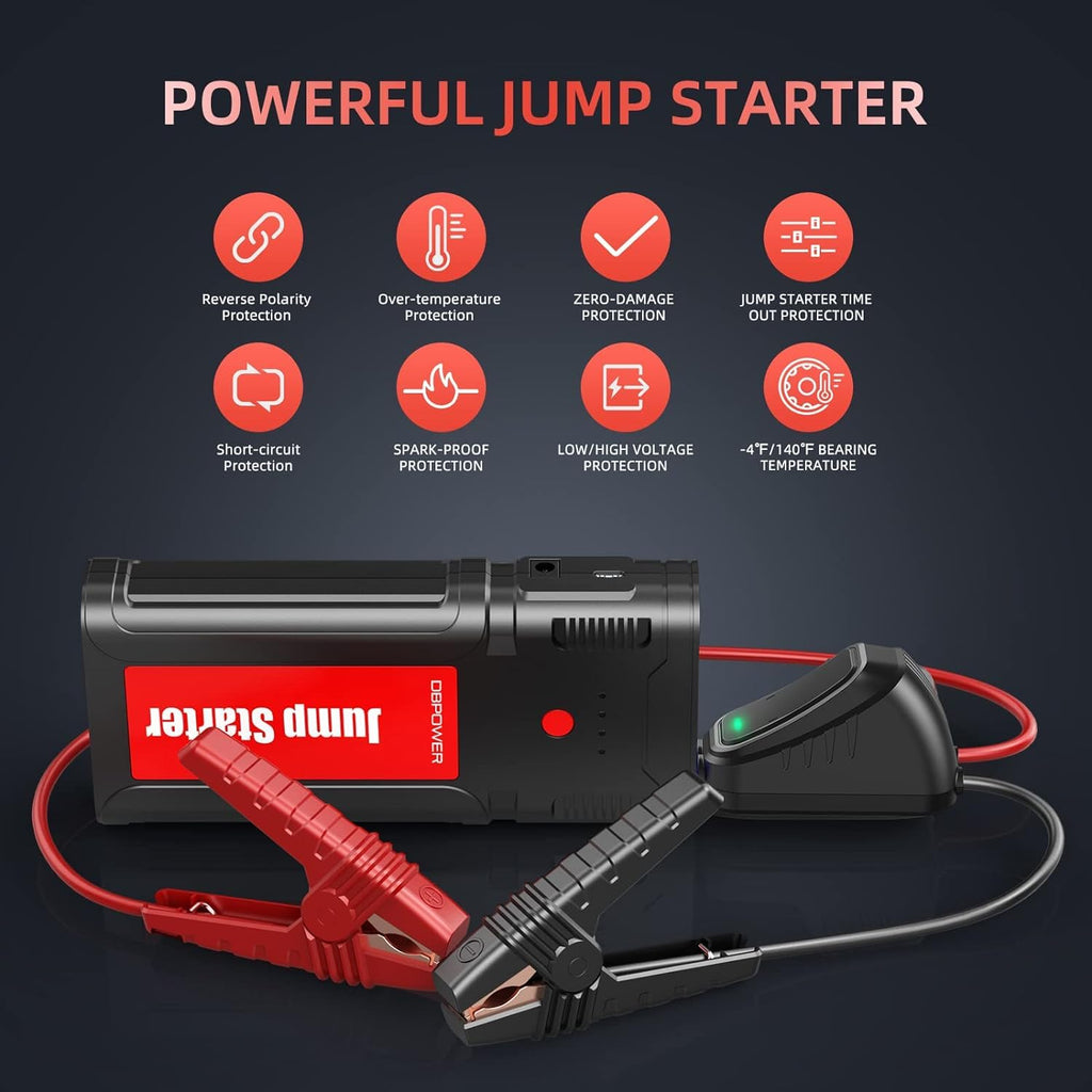 Portable 12V Car Jump Starter with Smart Clamp Cables S277