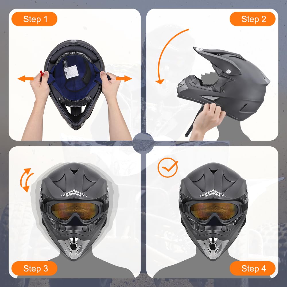 Full Face DOT Approved Adult Motocross Helmet K53693