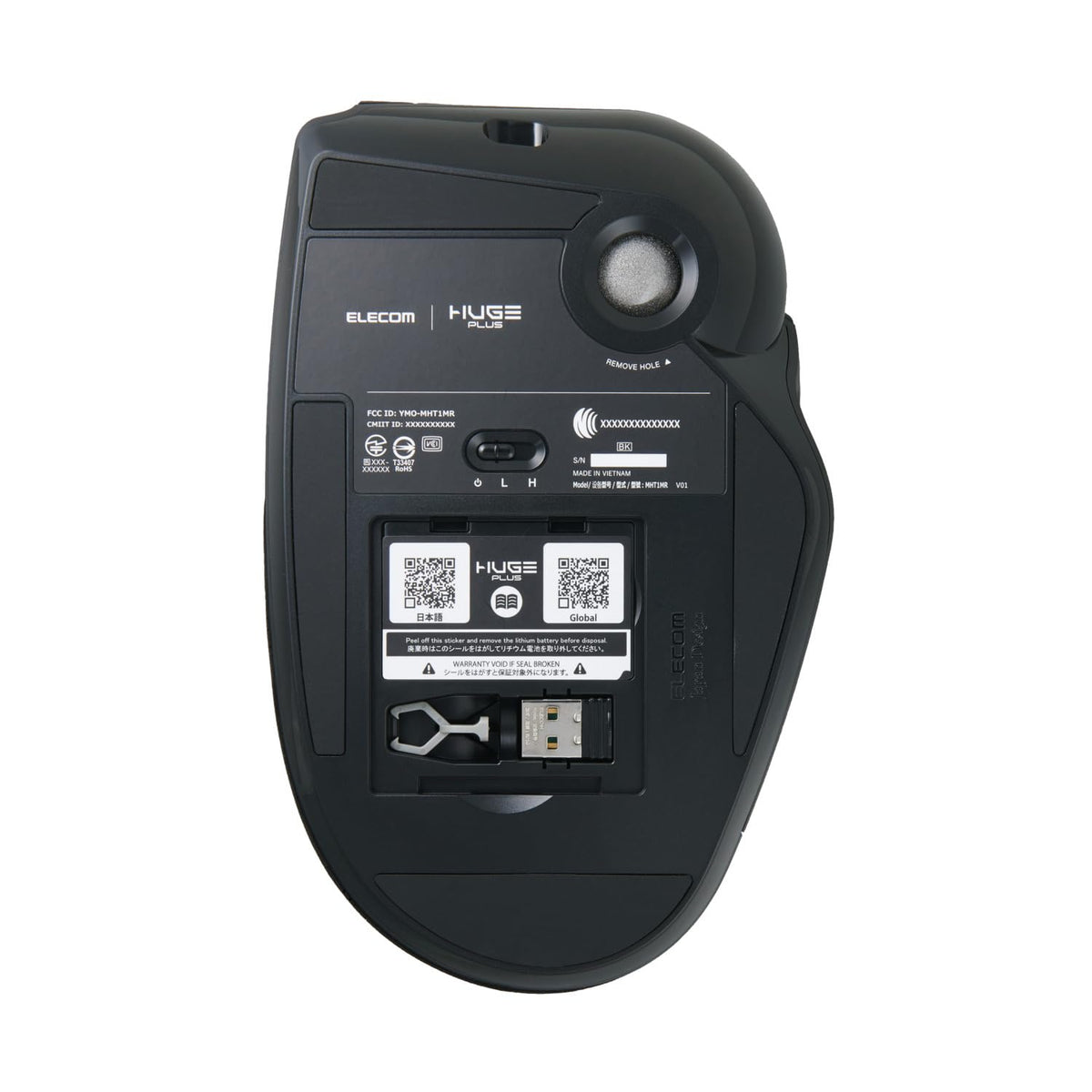 Wireless Trackball Mouse, Ergonomic 52mm Large Ball, Multi-Connection Bluetooth, 2.4GHz Wireless, Wired, 10 Programmable Buttons, Rechargeable, Silent Clicks U244