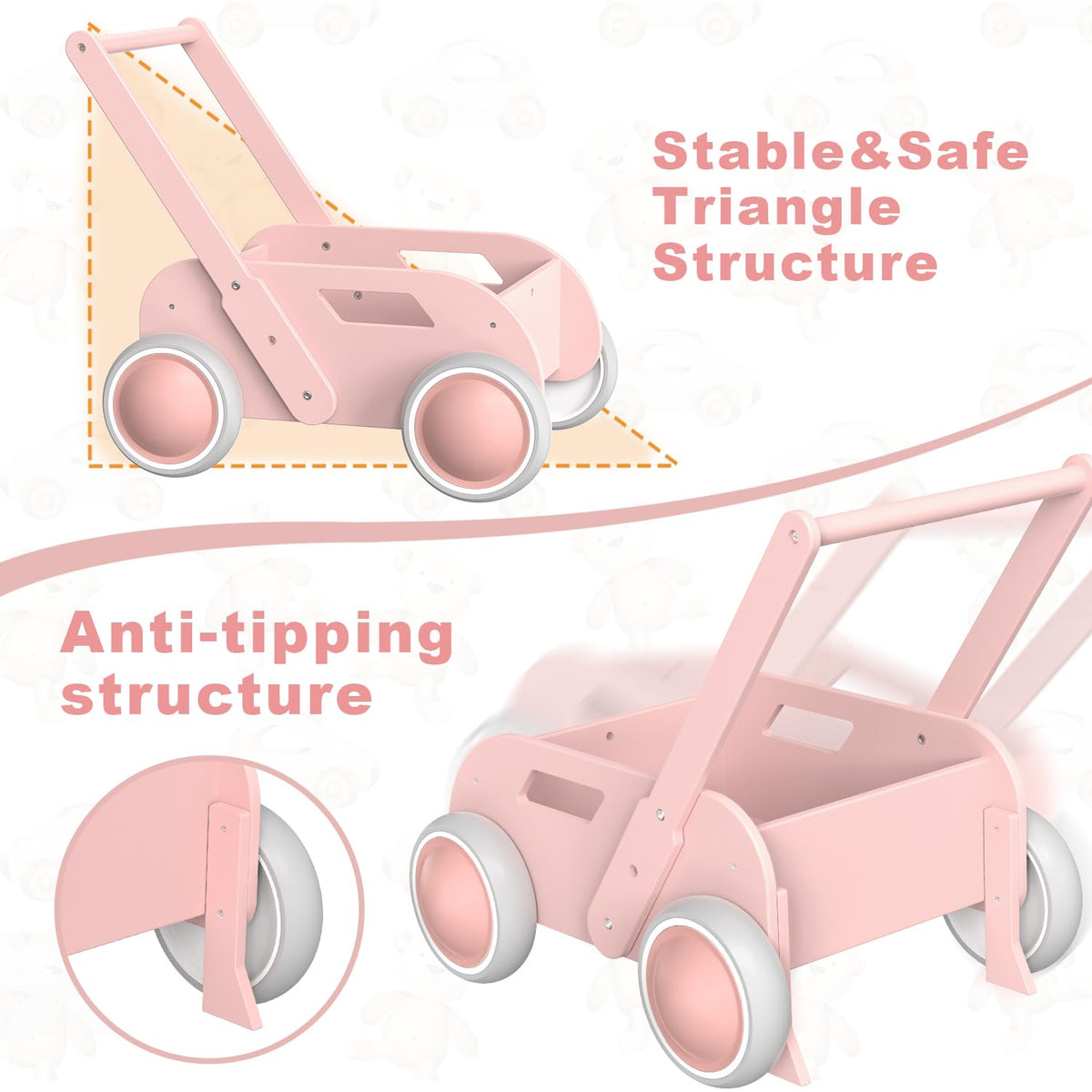 Wooden Baby Push Walker Z125