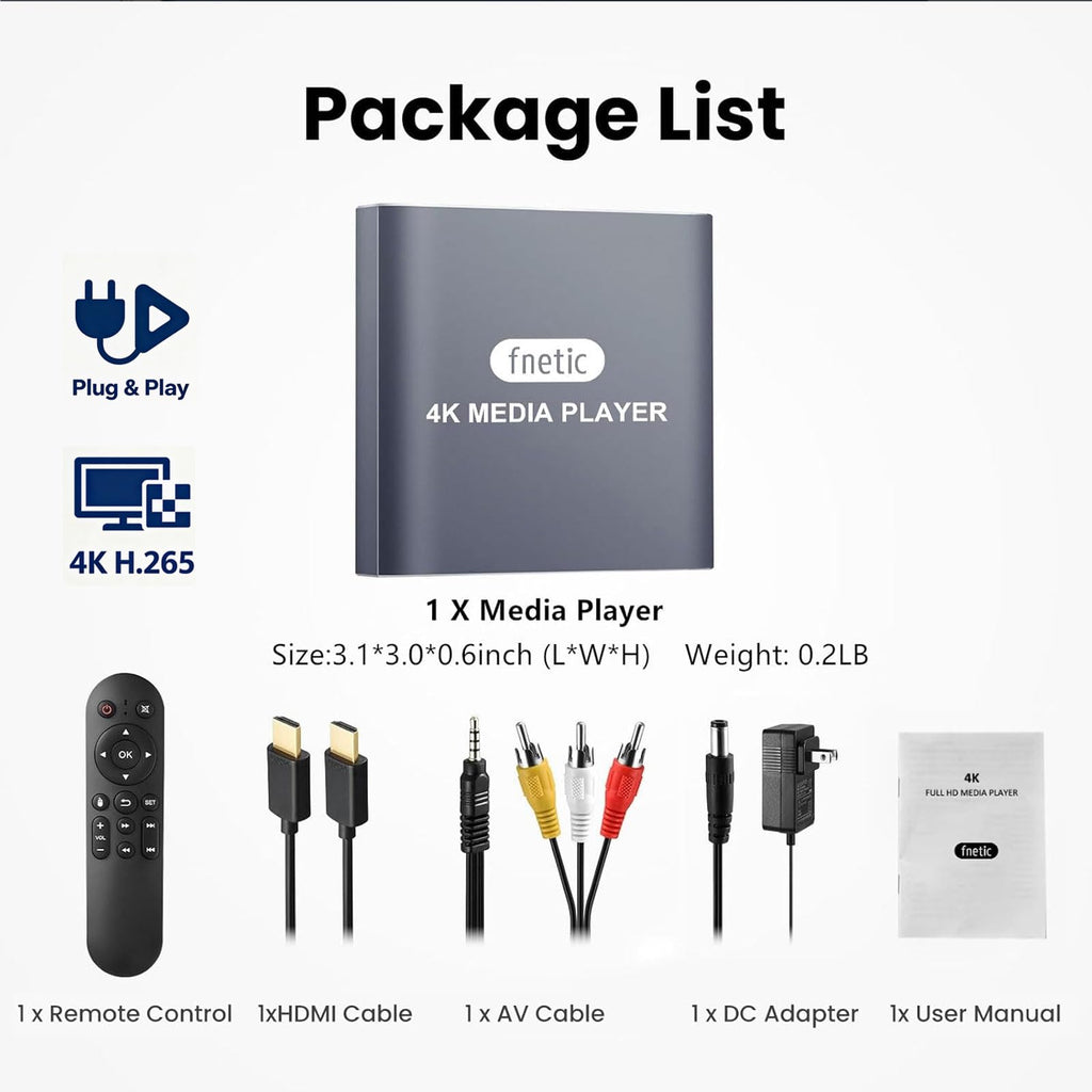4K Full-HD USB microSD Digital Media Player U33131