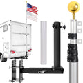 16FT Silver Thickened Aluminum RV Flagpole F430