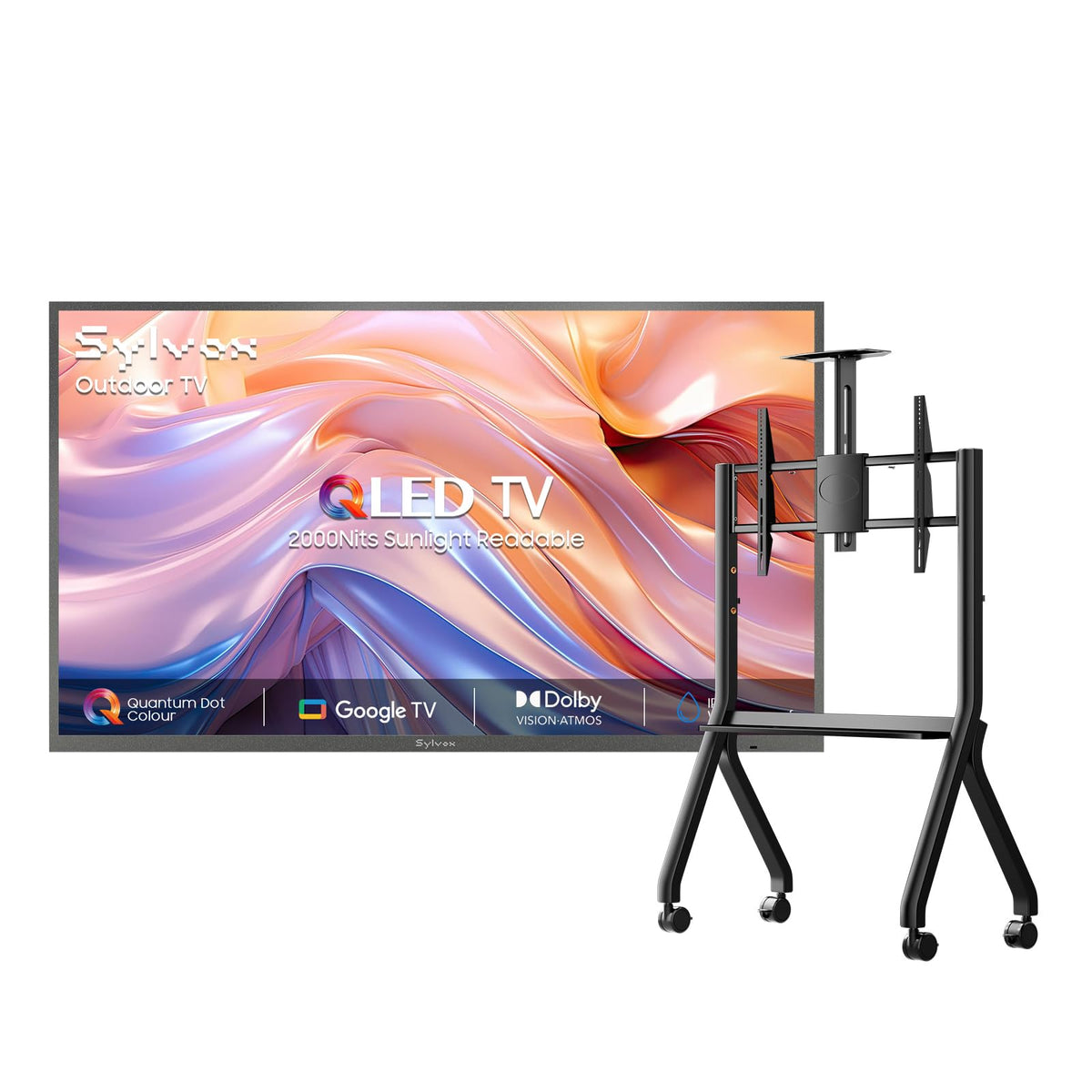 55 inch Smart QLED Outdoor TV with Rolling Stand H61245