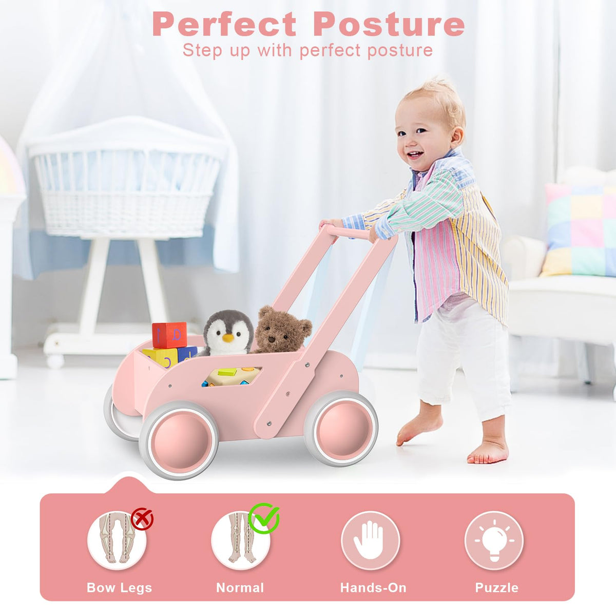Wooden Baby Push Walker Z125