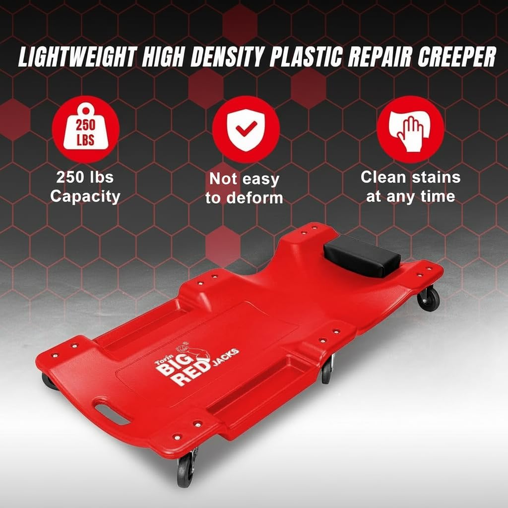 40" Plastic Rolling Creeper with Padded Headrest and 6 Casters I45837