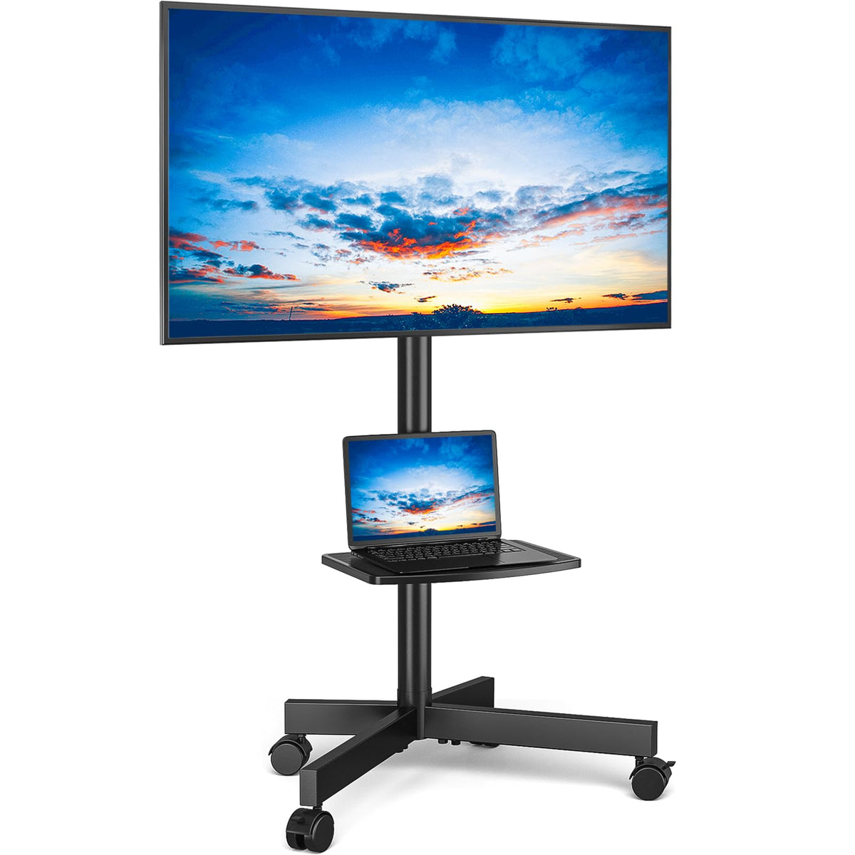 Mobile TV Stand for 23-65 Inch Flat Curved TVs Black S58367