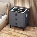 Gray 3 Tier Nightstand with Wireless Charging and Fingerprint Lock I21265