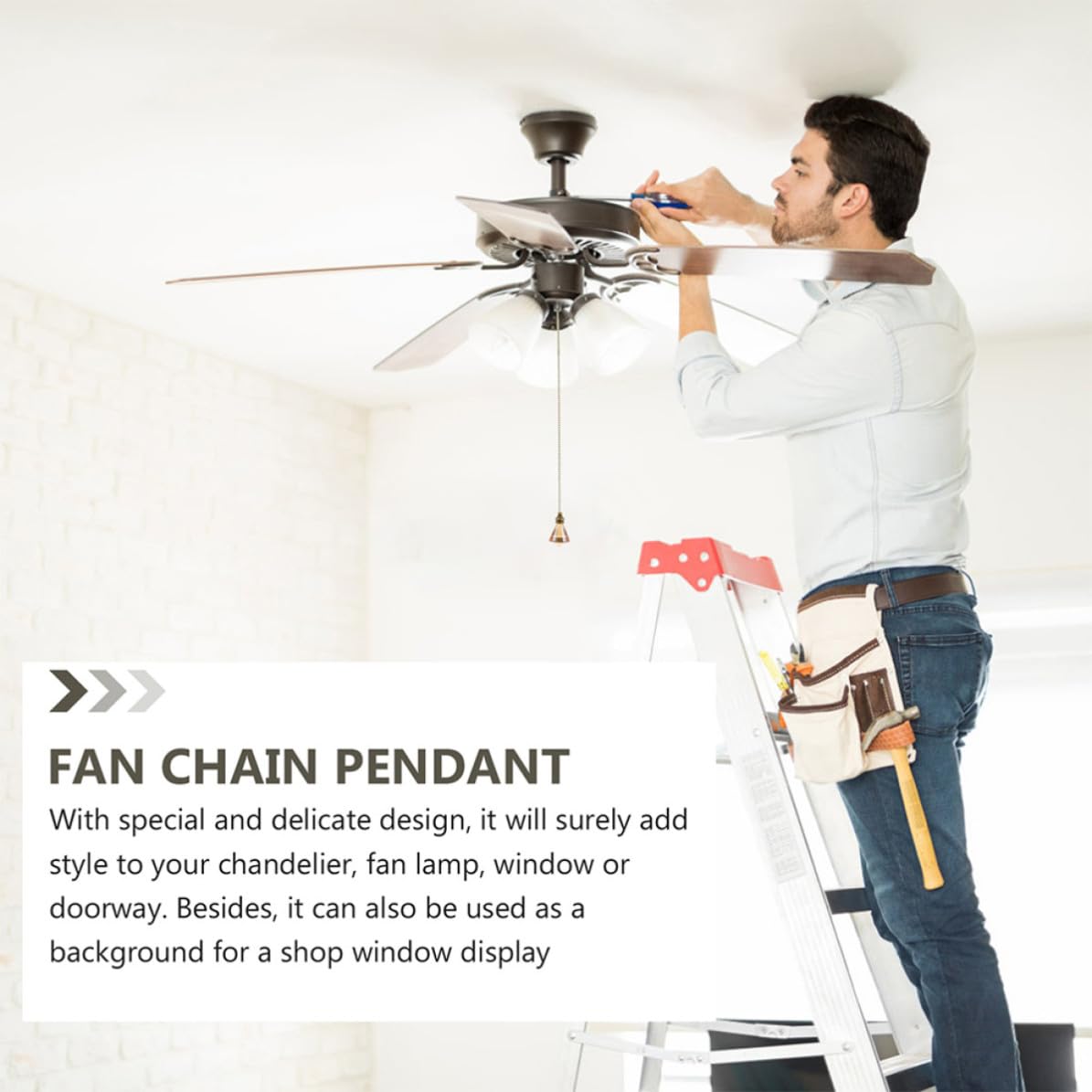 Ceiling Fan Pull Chain Crystal Pendant F15181