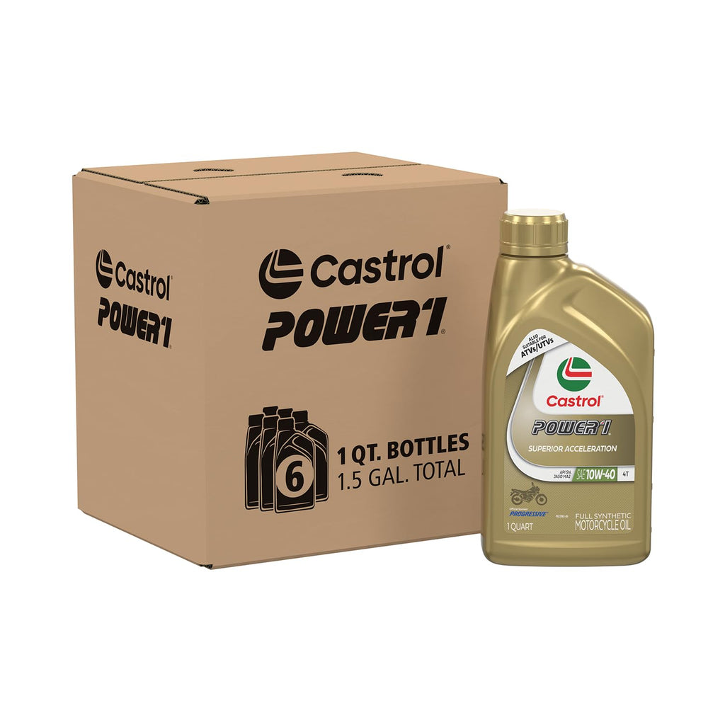 10W-40 Full Synthetic Motorcycle Oil, 1 Quart, Pack of 6 E4026
