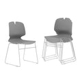 Grey Polypropylene Steel Office Chair Set of 4 D866