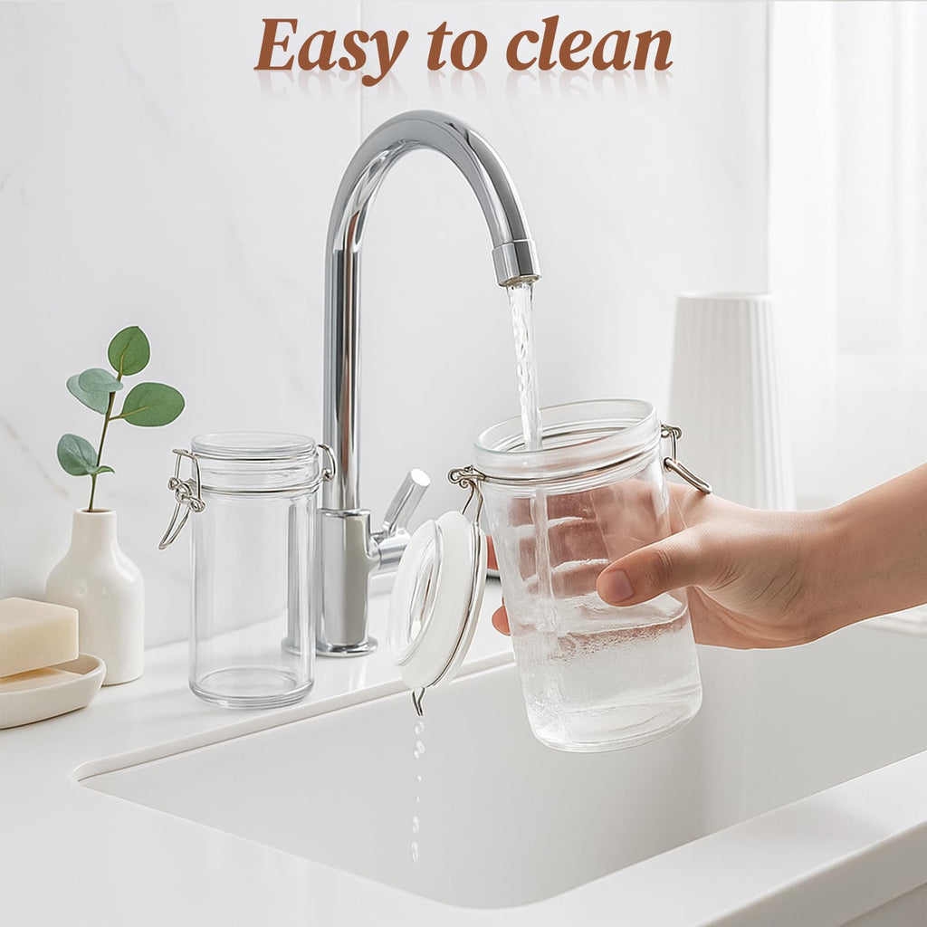 8 PCS 16 oz Glass Jars with Airtight Lid M129