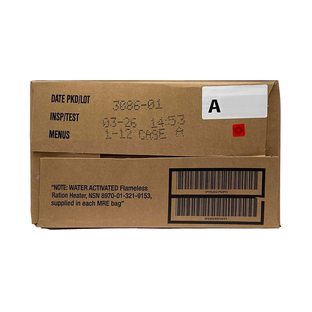 US Military MRE Case Menus 1-12 F5942