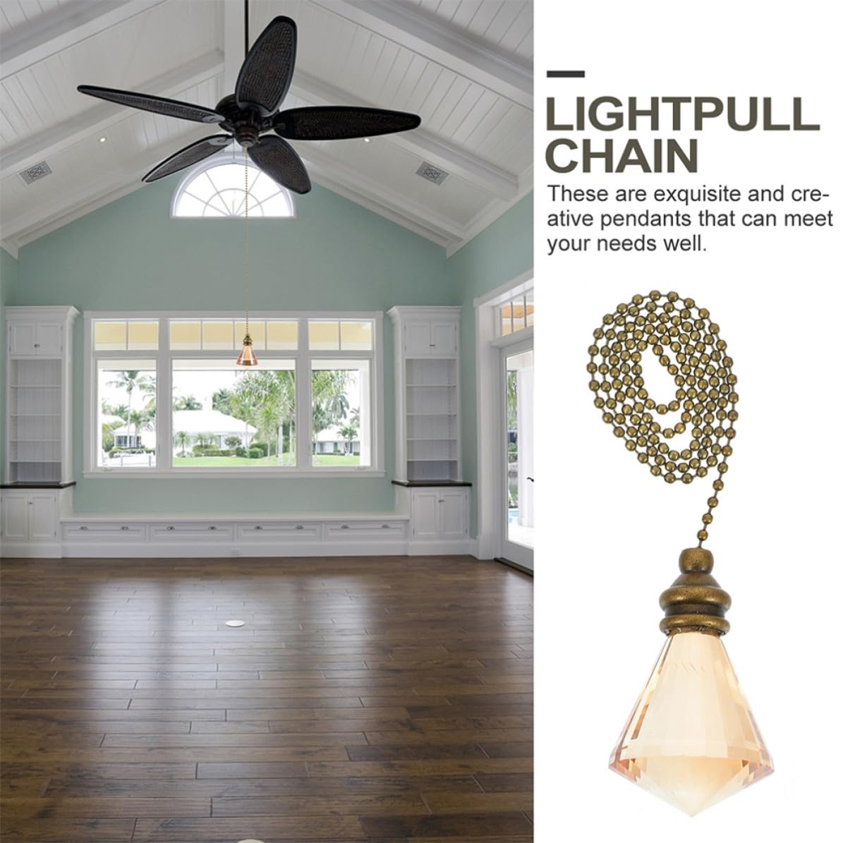 Ceiling Fan Pull Chain Crystal Pendant F15181