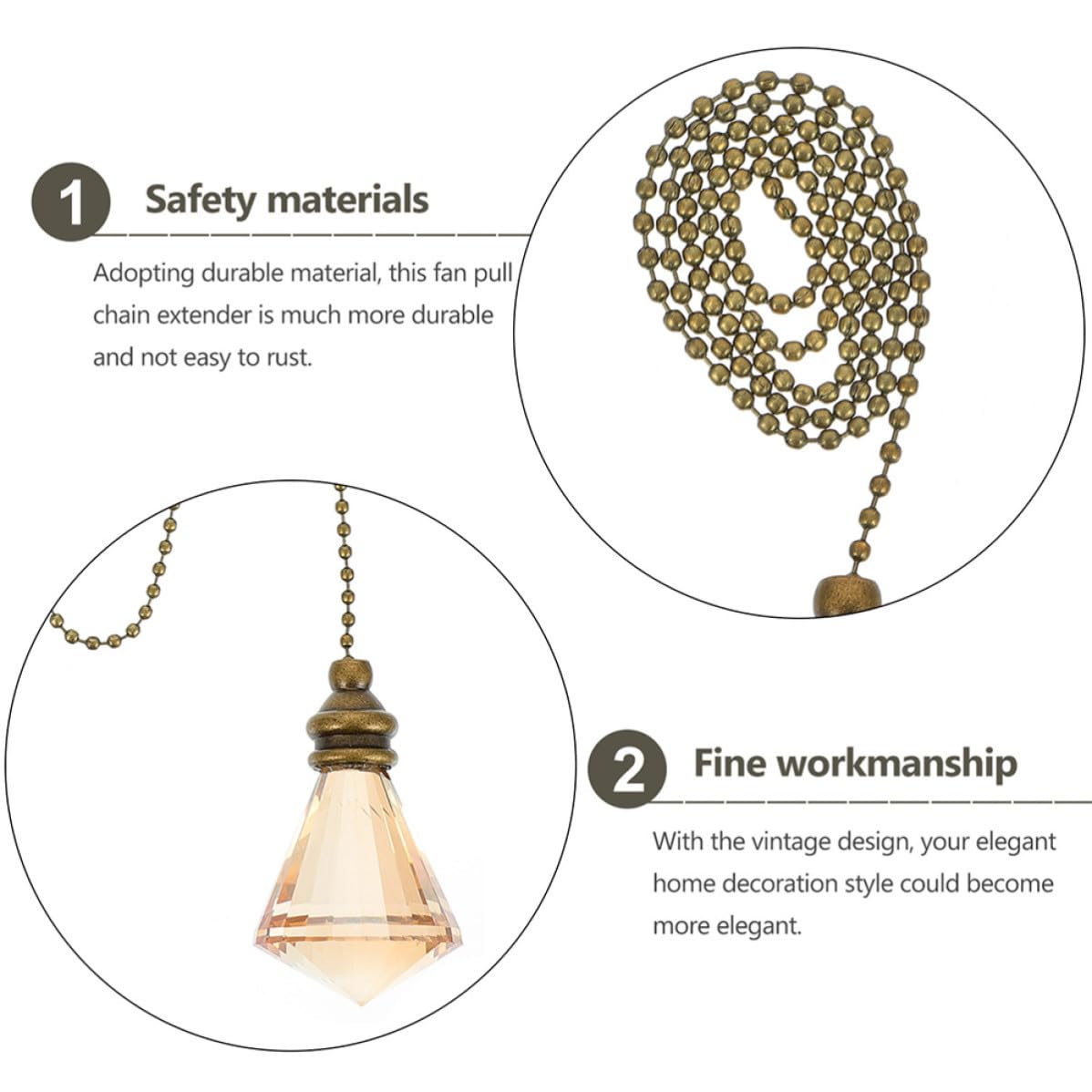 Ceiling Fan Pull Chain Crystal Pendant F15181