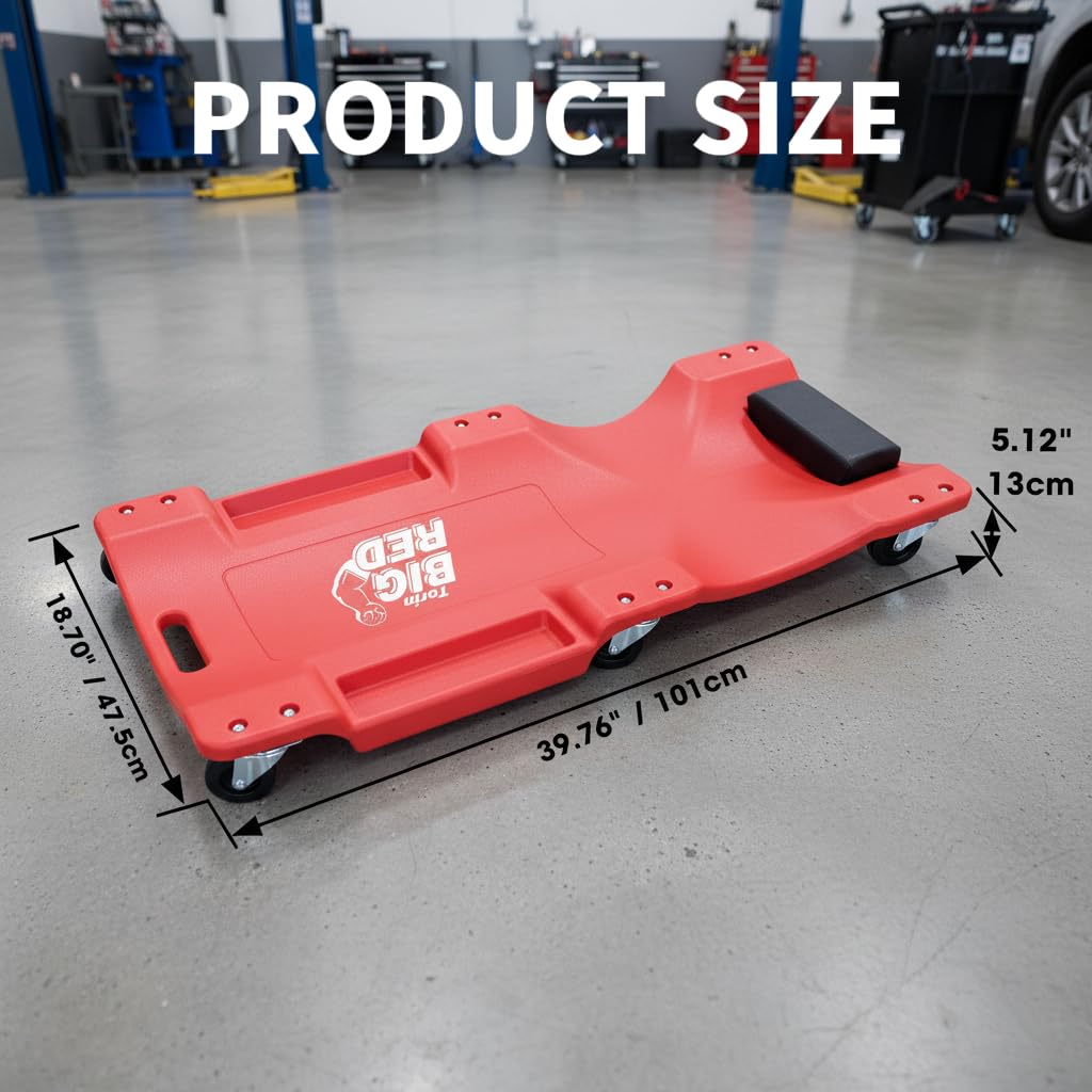 40" Plastic Rolling Creeper with Padded Headrest and 6 Casters I45837