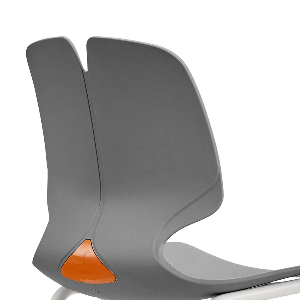 Grey Polypropylene Steel Office Chair Set of 4 D866