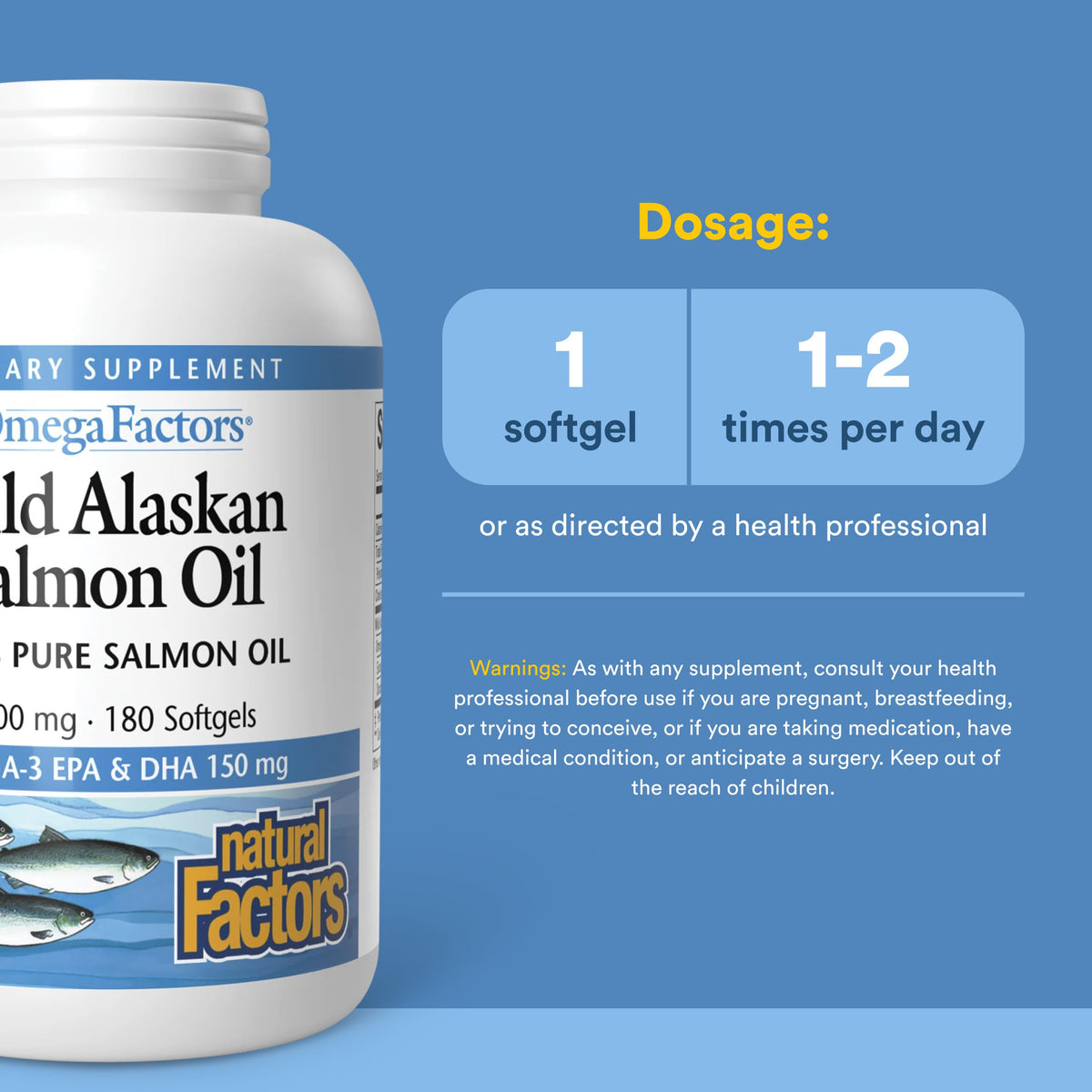 Wild Alaskan Salmon Oil 1,000 mg Omega-3 180 Softgels R133