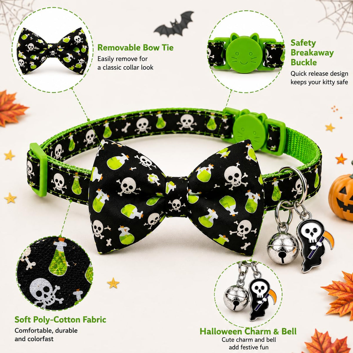 Halloween Cat Collar 2 Pack Adjustable Breakaway K62269