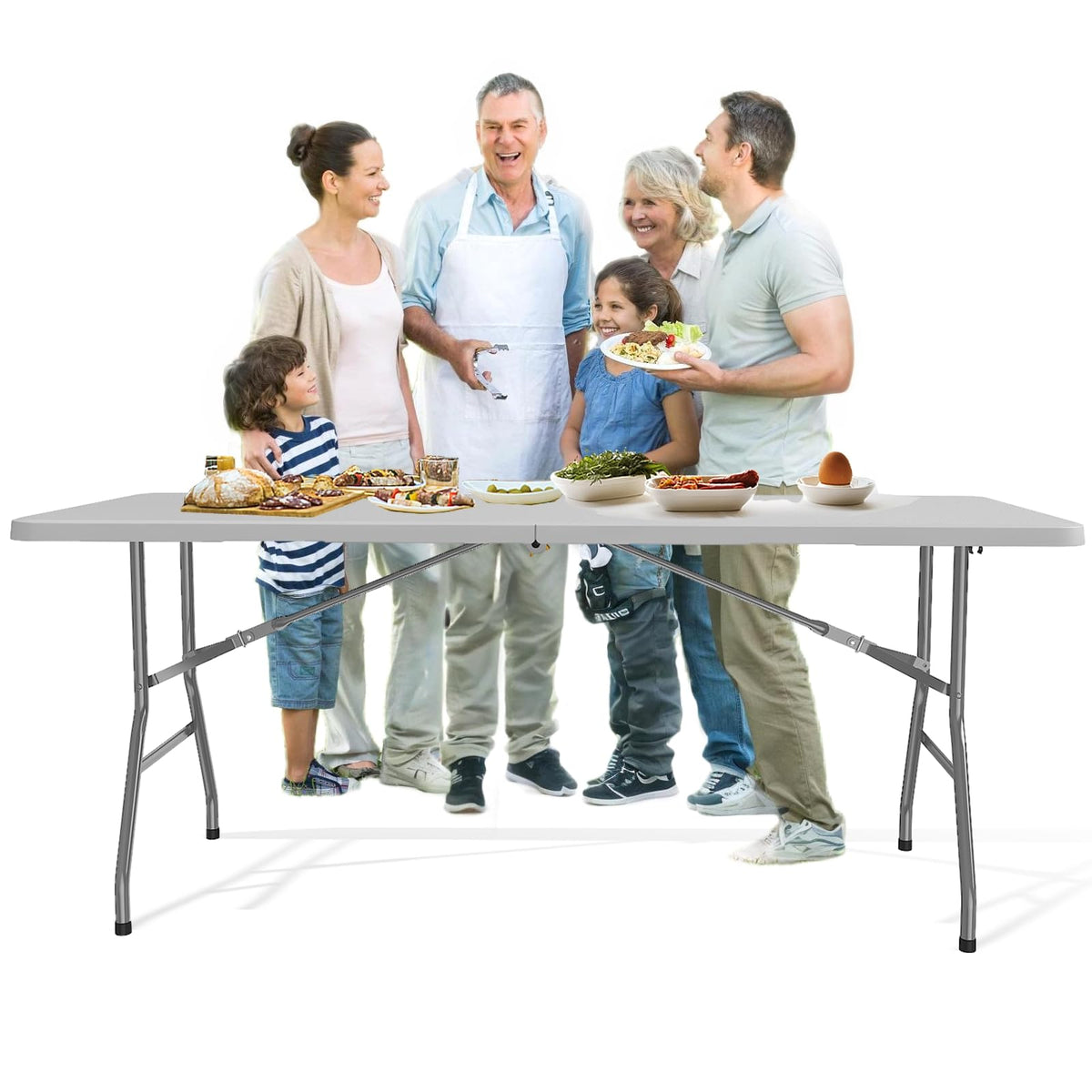 White 6FT Folding Table D53517