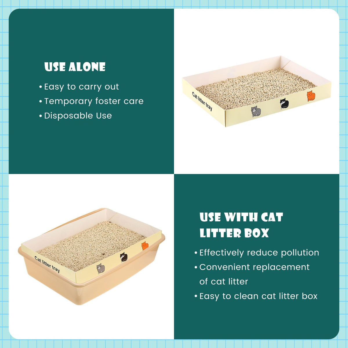 30 Pack Foldable Disposable Cat Litter Box P39035