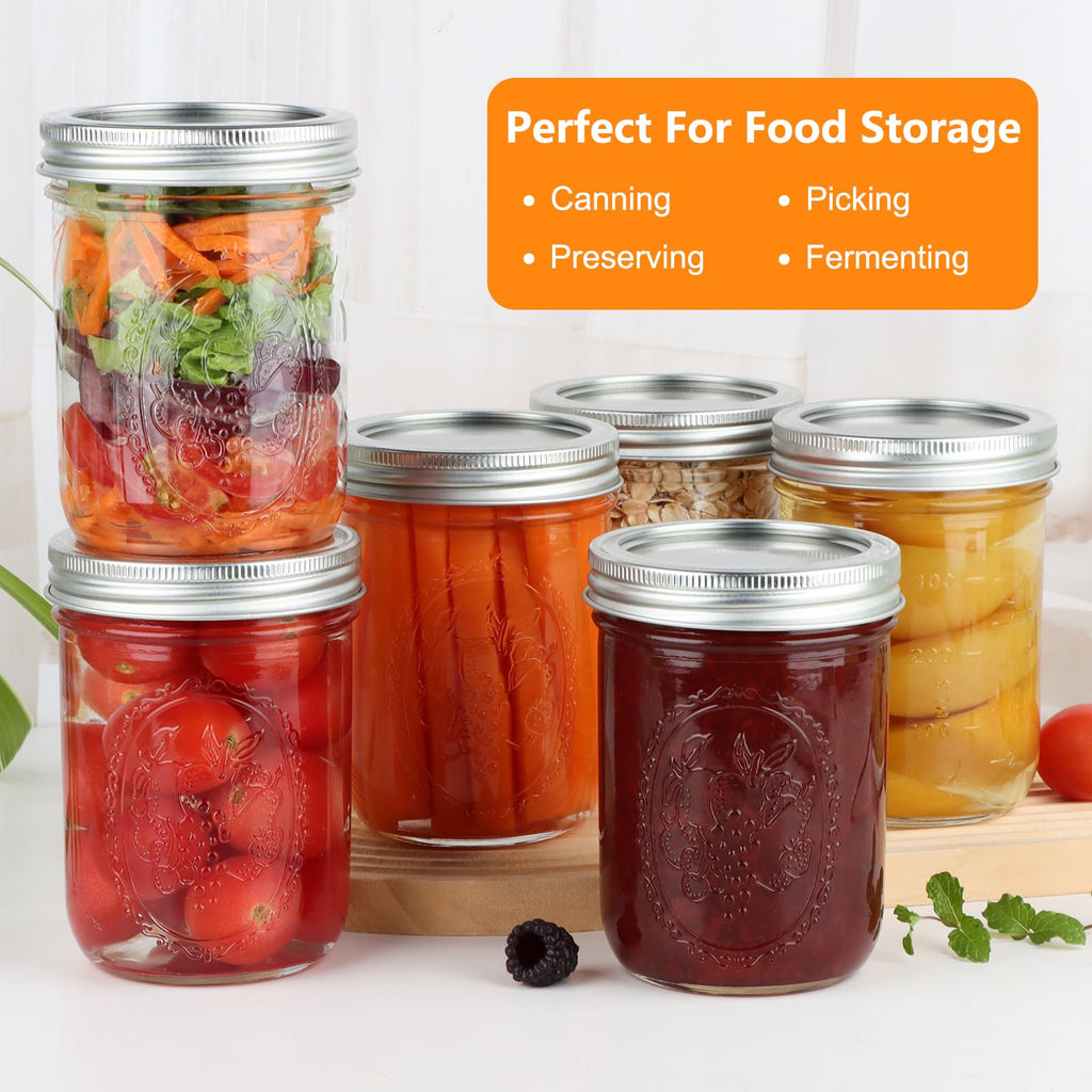16 oz Wide Mouth Mason Jars 6 Pack D4510