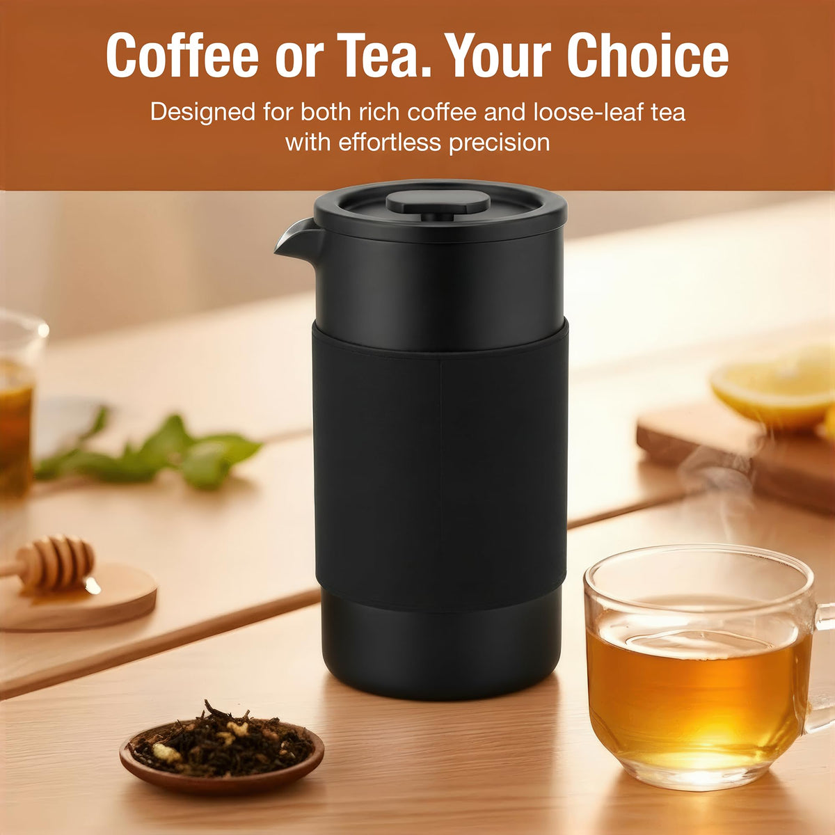 12 oz Double Wall Insulated Travel French Press Coffee Maker Set J556106