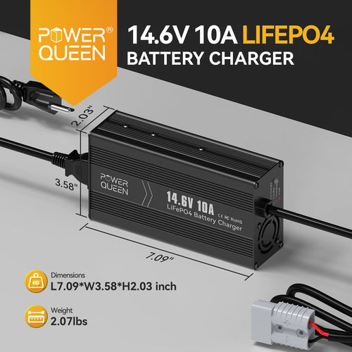 12V 50Ah LiFePO4 Battery with 14.6V 10A Charger O535072