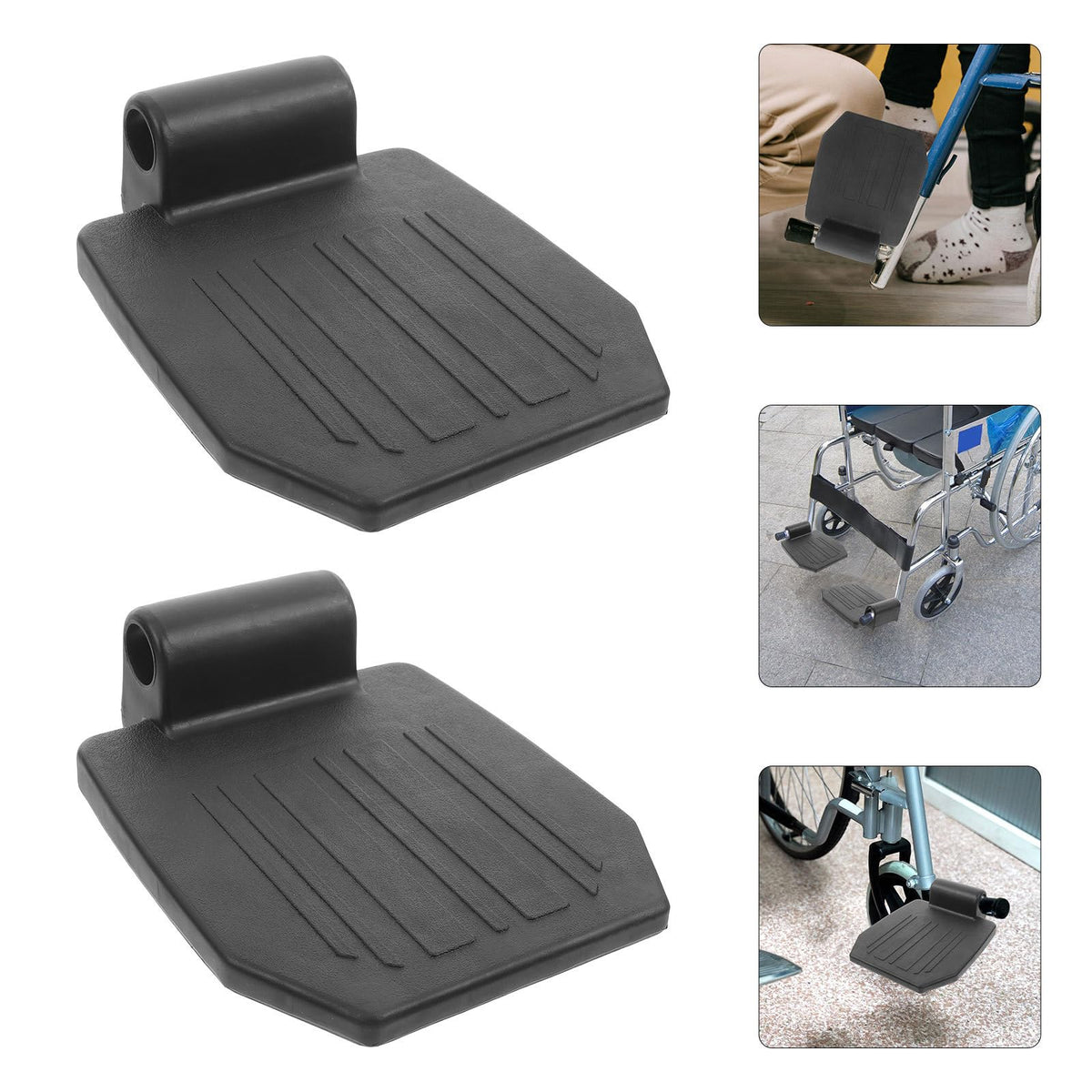 2pcs Heavy Duty Wheelchair Footrest Pedals Replacement Parts D96298