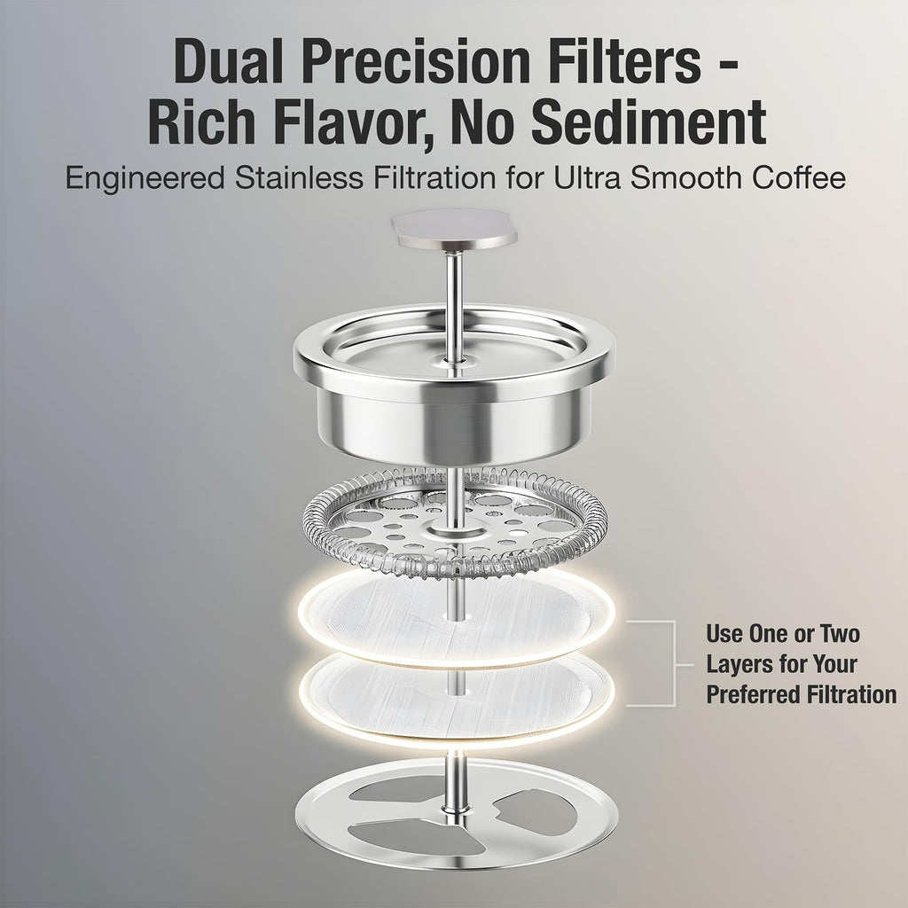 12 oz Double Wall Insulated Travel French Press Coffee Maker Set J556106