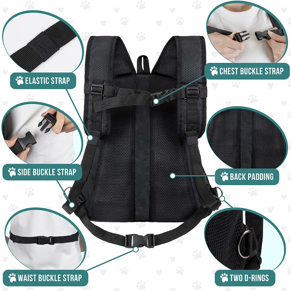 Adjustable Dog & Cat Carrier Backpack, Black X4743