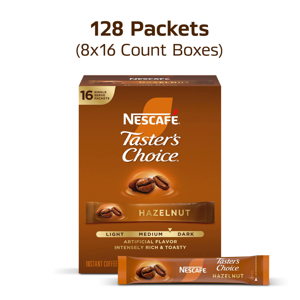 Hazelnut Flavored Coffee 8 Boxes 128 Packets B8623