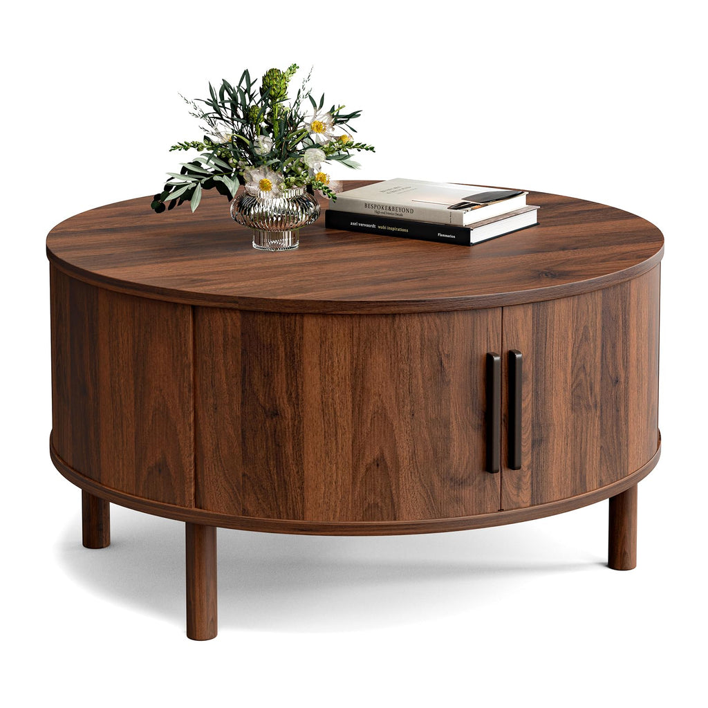 Round Coffee Table with Sliding Doors E4959