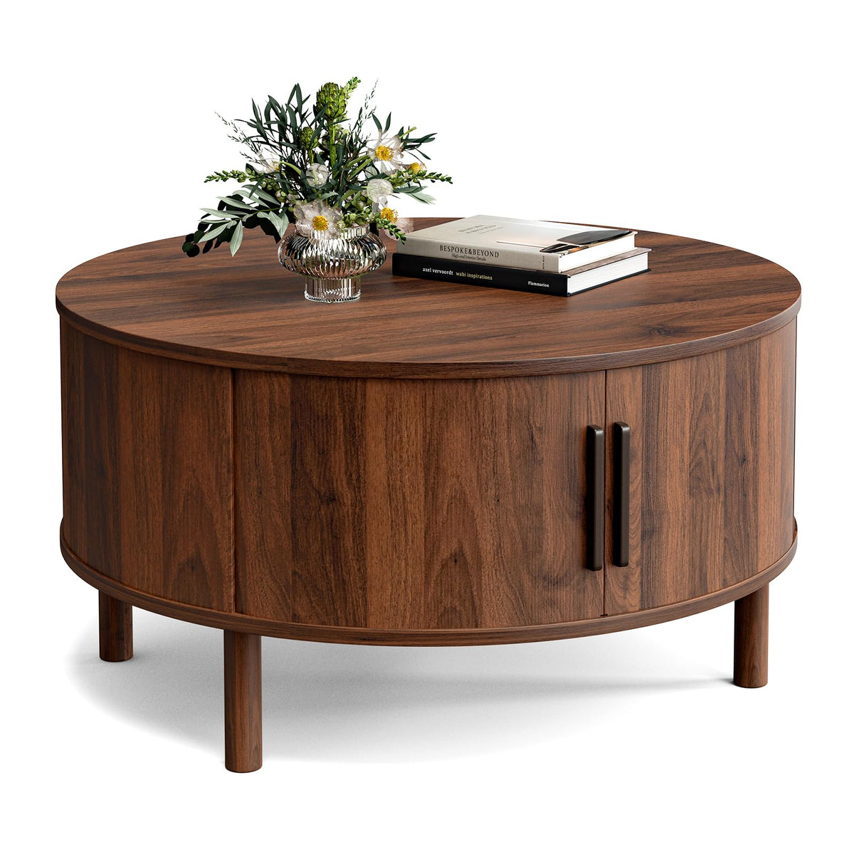 Round Coffee Table with Sliding Doors E4959