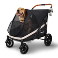 Black Large 4 Wheel Dog Stroller with Storage Pocket I453