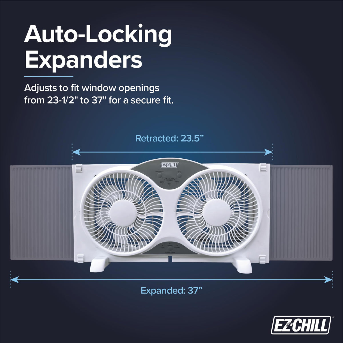 9” Window Fan with Remote Control, 3 Speed Dual Fans, White T223