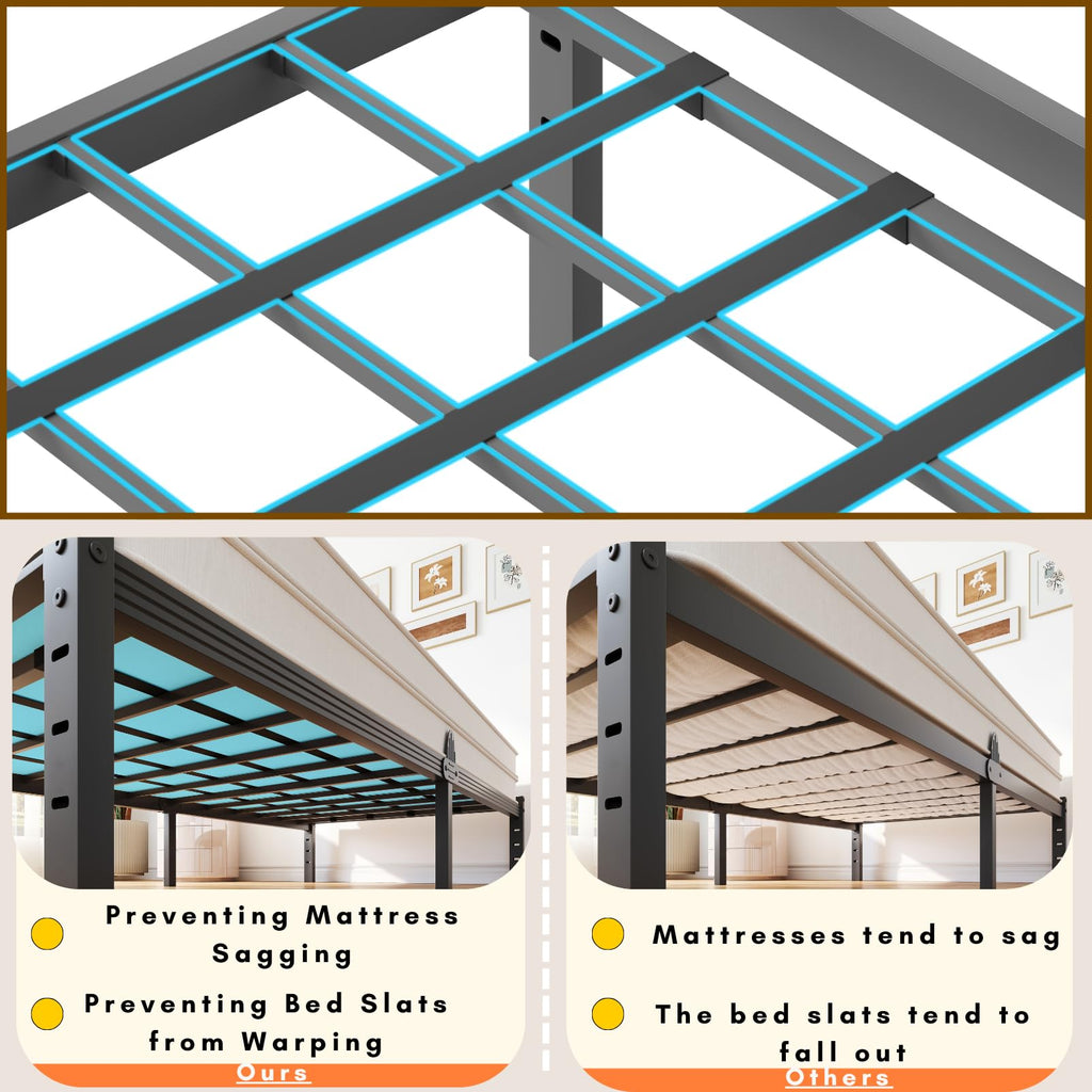 14 Inch Metal Platform Full Bed Frame with Storage F58788