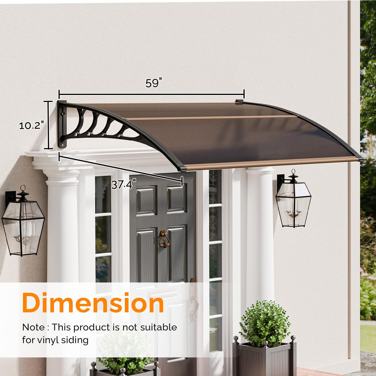 40" x 60" Polycarbonate Door Awning J88770