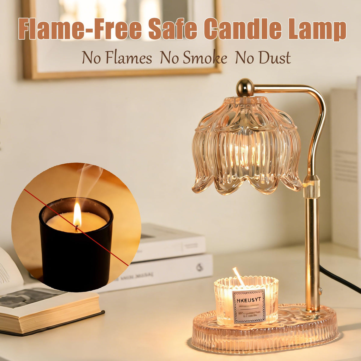 Amber Dimmable Height Adjustable Candle Warmer Lamp G4539