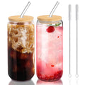 20 oz Glass Cups with Lids and Straws Set of 2 L749
