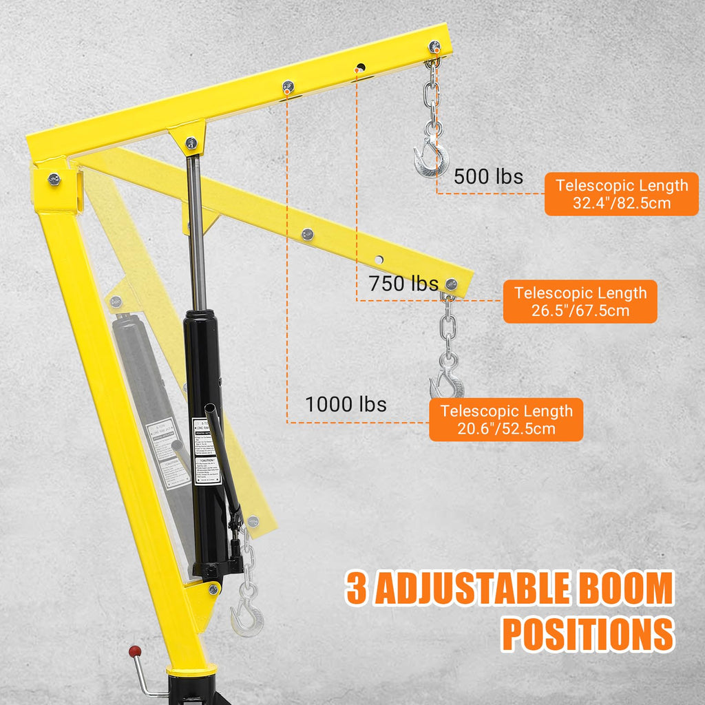 Hydraulic Swivel Hitch Mounted Truck Crane 1000 LBS Capacity P543287