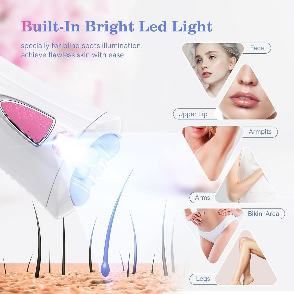 Portable Electric Lady Shaver with 9-Tweezers F140