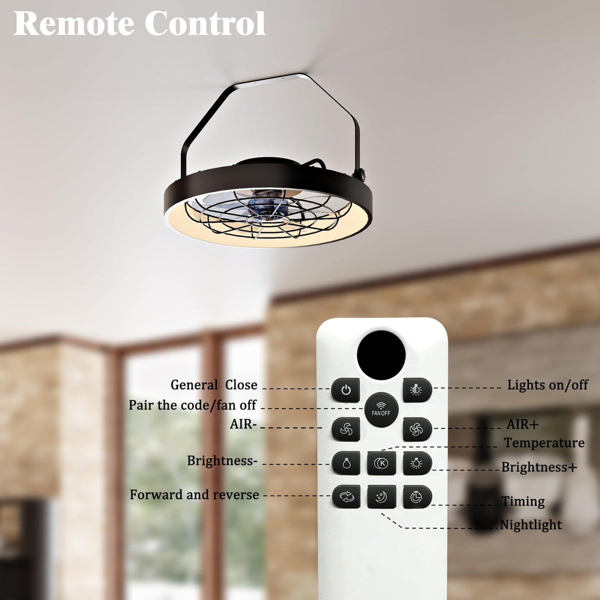 20 Inch Plug In Wall Mount Fan with Light A711833