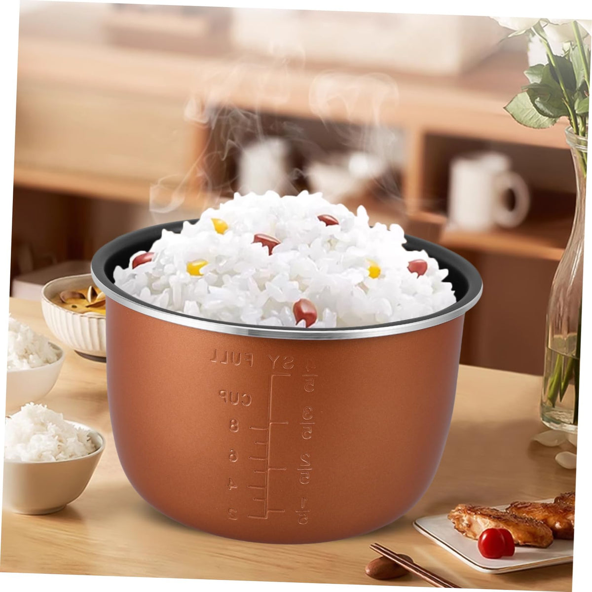 Non Stick Electric Cooker Inner Pot Aluminum Alloy Brown U50245