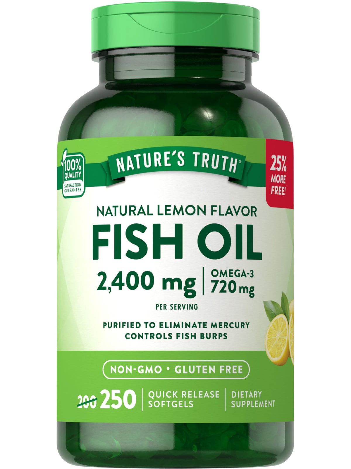 Fish Oil 2400mg 250 Softgels Omega 3 P737