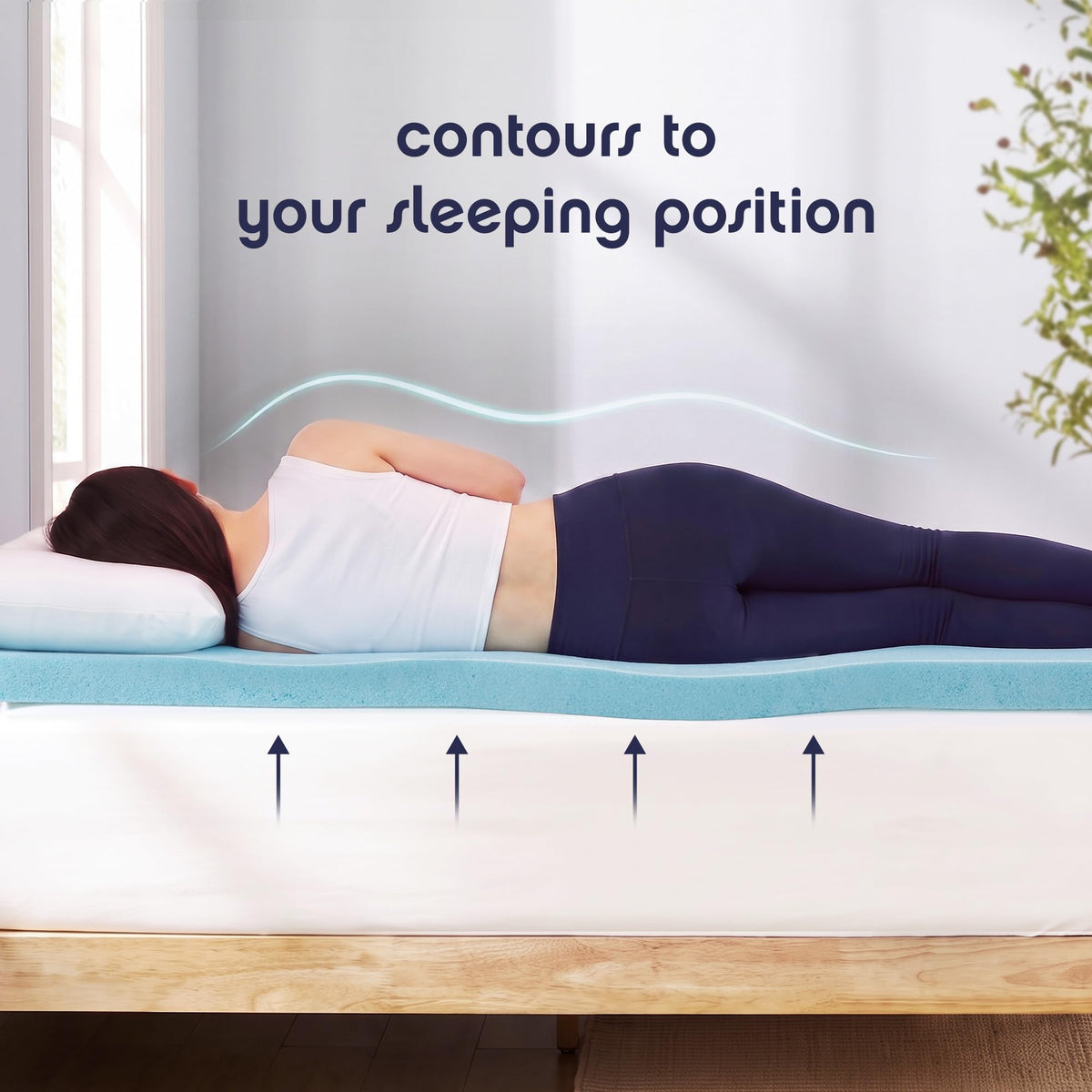 3 Inch Ventilated Memory Foam Mattress Topper, Twin Q92113