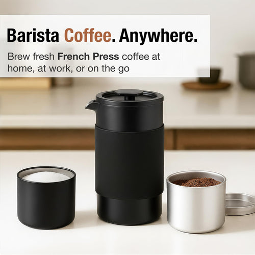 12 oz Double Wall Insulated Travel French Press Coffee Maker Set J556106